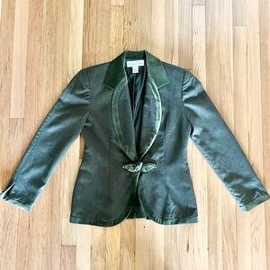 Dior Black and Green Velvet Blazer